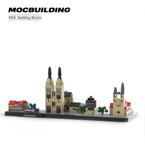 MOC building haberstat skyline urban streetscape miniature building block module DIY assembly and splicing enlightenment educati