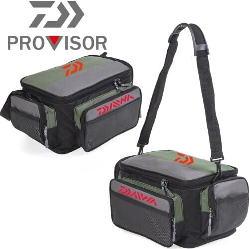 Daiwa Multifunctional Fishing Bag Oxford Fishing Reel Lure Gear Storage Outdoor Carp Fishing Tackle Shoulder Crossbody Bags