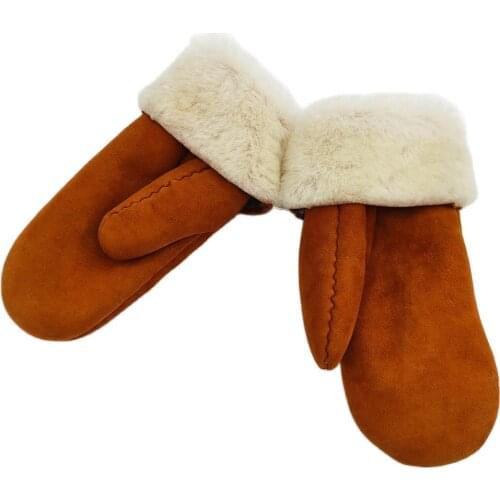 Modaqueen store womens leather and fur accessories gloves foldable new season fashion outdoor pastel colors single finger traf fur