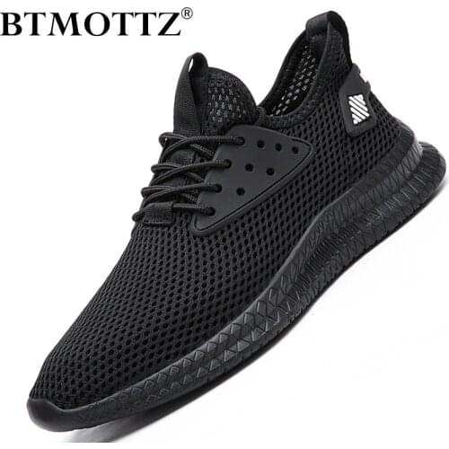Mesh Men Shoes Outdoor Casual Sneakers Non-slip Rubber Shoes Breathable Lightweight Lace-up Male Walking Shoes Zapatillas Hombre