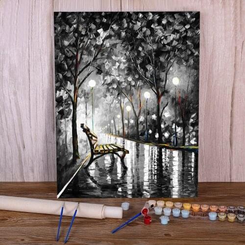 Loneliness Autumn Paint By Numbers Kit Acrylic Paints 40*50 Canvas Painting Wall Paintings For Children Wall Art Wholesale