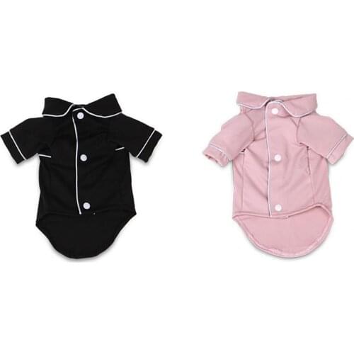 New Style Cool Soft Pet Pajamas Lapel Design Skin-friendly Cotton Dog Two-legged Shirt for Indoor Dogs Summer Clothes Decor