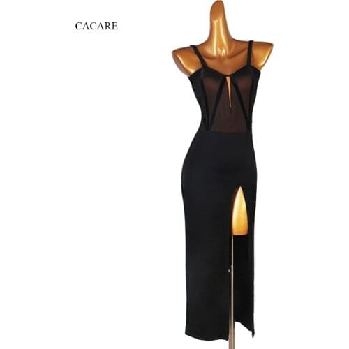 Sexy Latin Dance Dress Women Latina Salsa Latin Dance Competition Dresses Fringe CHEAP Customize D1001 Split Hem Backless