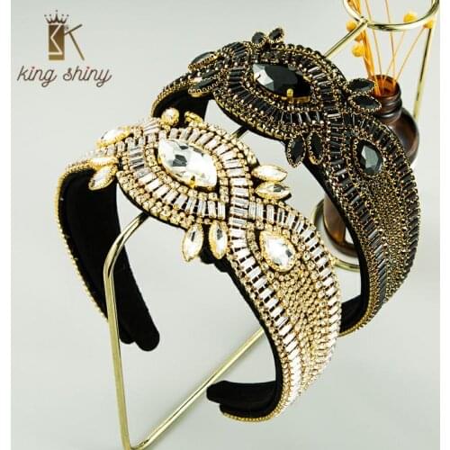 Glorious Baroque Multi Color Crystal Designer Headband for Woman Luxurious Full Rhinestone Headband Woman Party Hair Accessories