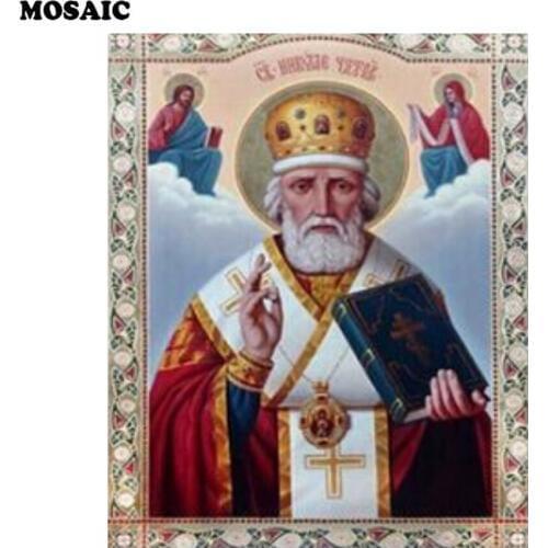 5d Diy Diamond Painting Cross Stitch Religion Icon of Leader Diamond Mosaic true religious men diamond embroidery rhinestones