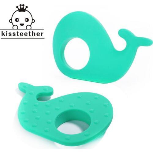1pcs Silicone Whale Teether Chew DIY Accessories Nursing Toy Teether Pendant For Necklace Bracelet Baby Teether