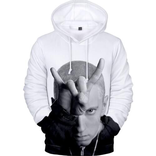 3D Eminem Hoodies Long Sleeve Sweatshirts Men Women Hoodie Autumn Kids 3D Eminem Hooded Fashion boys girls white pullovers