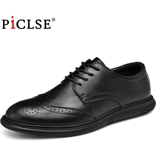 Fashion classic Brogues shoes Genuine Leather Men Dress shoes Business shoes Men Formal Wedding shoes zapatos de hombre