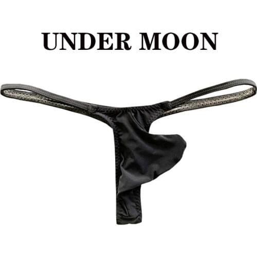 Upturned sexy men ice silk thongs ultra-thin comfortable low-waisted mens three-dimensional translucent underwear T pants