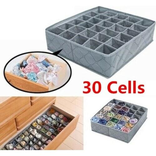 30 Grids Underwear Socks Storage Drawer Closet Bamboo Charcoal Organizer Box FreeHome Storage & Organization Clothing & Wardrobe