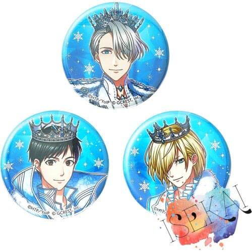 Yuri!!! on Ice Yume 100 Anime Badge Prince Victor Nikiforov Yuuri Katsuki Yuri Plisetsky Cute Metal Badge Brooch Pins