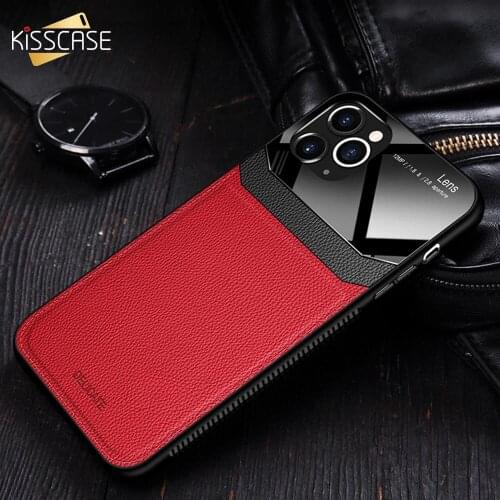 KISSCASE Mirror PU Leather Case For iPhone 12 Pro Max 12 Mini 11 Pro 11 XR X XS Max 6 6S 7 8 Plus SE 2020 Business Back Cover