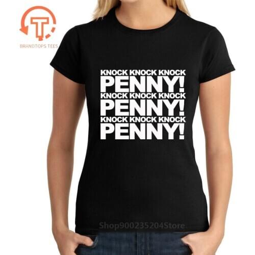 Letter printed BIG BANG Theory penny sheldons knock women tee shirt fashion casual long -sleeve women T shirts Hispter Tops