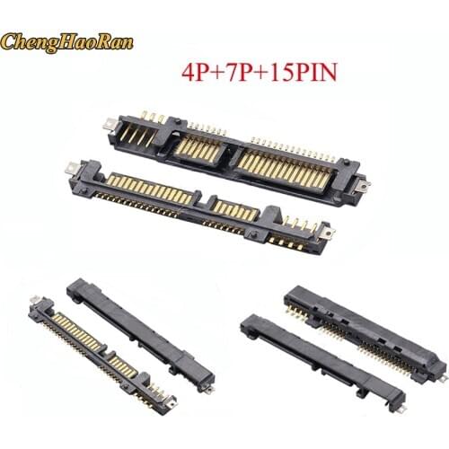ChengHaoRan SATA 4PIN + 15PIN + 7PIN SMT Hard Disk Computer Hard Disk HDD SATA gold-plated Socket Connector 4p+15p+7p 26pin 26p