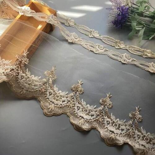 2 yards Ivory Lace Ribbon Trims Webbing Applique for Sofa Cover Curtain Home Textiles Trimmings Embroidered Lace Fabric 20cm