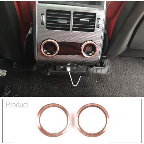 2pcs For Range Rover Vogue 2018 For Land Range Rover Sport 2018 Aluminum alloy Car Rear Air Conditioning Volume knobs Ring Trim