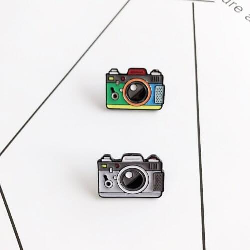 3 Color Cartoon Camera Brooches Rainbow Digital Camera Enamel Pins Coat Cap Backpack Photography For Women And Kids Badge Gifts