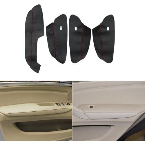 4pcs Microfiber Leather Only LHD Car Styling Door Armrest Panel Cover Trim For BMW X5 E70 2007 2008 2009 2010 2011 2012 2013