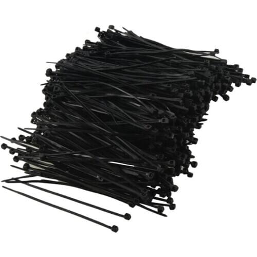 Promotion ! 1000 Pcs Black Plastic Cable Zip Tie Fasten Wrap 100mm x 1.8mm
