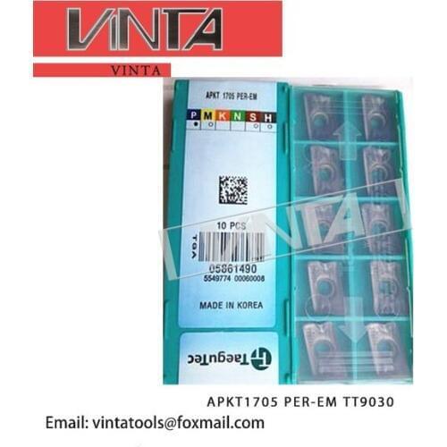 Free shipping high quality 10pcs/lots APKT1705 PER-EM TT9080 CNC Carbide Milling Inserts Milling Tools Cutter