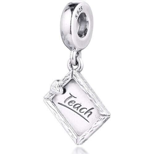 Chalkboard Dangle Charm New 2020 Fashion Female Hot Sale Charm Silver 925 Beads for Women Bracelets Jewellry Making
