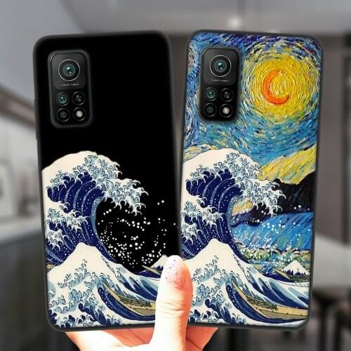 The Great Wave Off Kanagawa Art Phone Case For Xiaomi Mi 10T Lite 10 Ultra Redmi Note 9S 7 8 9 Note9 Pro 8T Black Silicone Cover