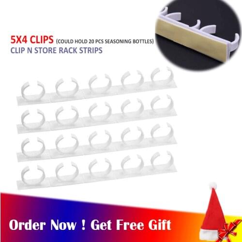 10/20 Clips Holder Spice Organizer Seasoning Bottle Clips Rack Spice Organizer Lightweight Storage Rack Shelf Seasoning Bottles