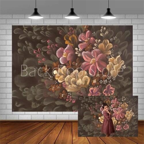 Avezano Photography Backgrounds Baby Shower Hand Painted Flowers Backdrops For Photo Studio Photocall Photozone Decor Wallpaper