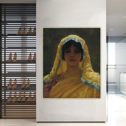 Holover Canvas Oil Painting John William Godward"Atalanta"Western Art Decor Poster Wall Aesthetic Home Room Interior Decoration