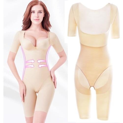 Full Body Shaper Firm Tummy Wrap Bodysuit Seamless Underwear Women Belly Slimming Shapewear Open Crotch Compression Lingerie