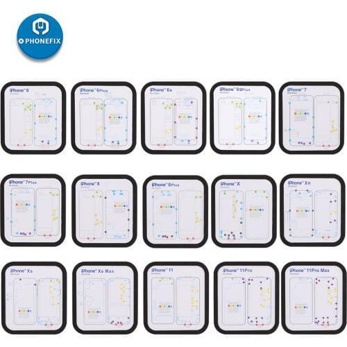 15pcs Professional Guide Pad for iPhone X 8P 8 7P 7 6 6S 6SP Magnetic Screw Keeper Chart Mat For iPhone 11 Pro Phone Repair Tool