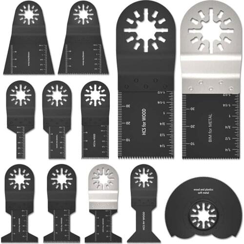12 Piece Oscillating Saw Blades Kit Multitool Oscillating Tool Accessories Saw Blades Mix Multi Tool Blades Kit