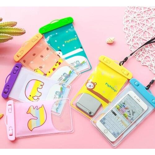 PVC Sealed Waterproof Bag Diving Bag Creative Cartoon Phone Waterproof Bag for Smart Phone Accessories Colorful Animal