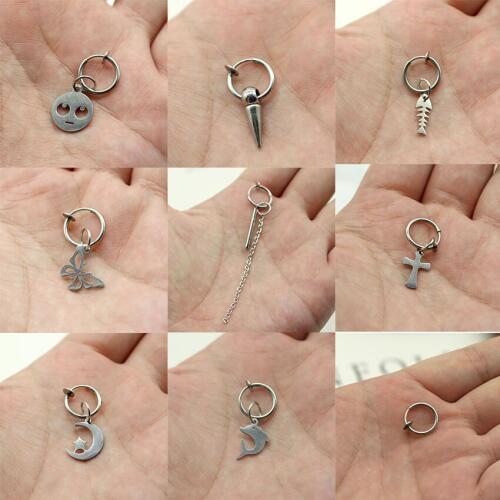 Punk Earrings Goth Stainless Steel Cross Mens Women Tassel Long Rock Hip Hop Long Jewelry Hipster Rings Ear Accessoring