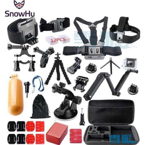 SnowHu for Gopro Hero 5 3-way Tripod Monopod kit mount for gopro hero 9 8 7 6 5 Black Edition For SJCAM for Yi 4K tripod GS46