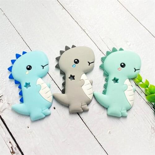 1pcs Silicone Teethers Cartoon Dinosaur Shape BPA Free Tiny Rod Food Grade Silicone Baby Teethers Teething Toy