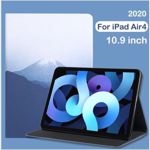 Tablet Case For iPad Air 4 2020 10.9'' Cases Air 4th A2324 A2072 Folding Folio Cover Funda Painted Flip Stand Protective Shell