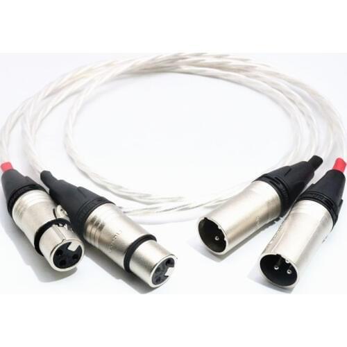 Pair 8Ag OCCC-AG Audio Interconnect cable, XLR male to XLR Female XLR Signal wire, XLR connector plug extension cable