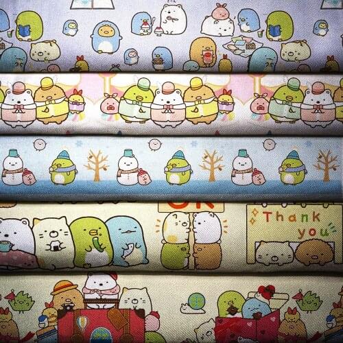 50cm*140cm Cartoon Printed Polyester Cotton Fabric Patchwork for Sewing Dress Cloth Making Puppet L346