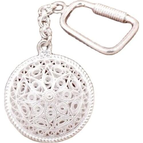 Traditional Anatolian Mardin Filigree Art Handicraft with Original Design Elegant Silver Key Chain Key Ring 9 Different Figure