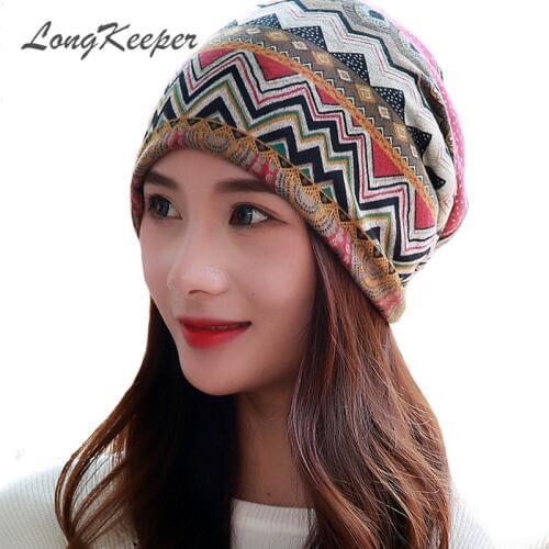 LongKeeper Fashion Women Spring Autumn Hat Female Beanies Hip Hop Cap Casual Skullies Bonnet Femme Girl Gorro
