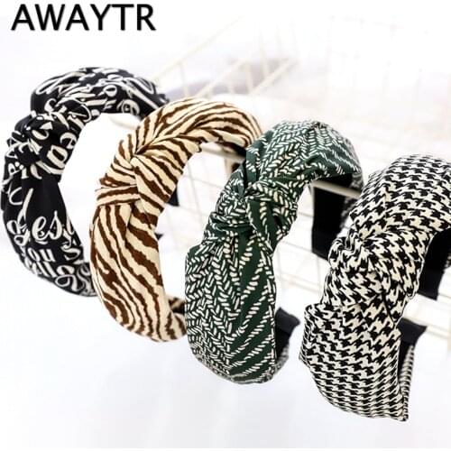 AWAYTR 1PC Headband for Women Hair Accessories Solid Color Knotted Hairband Hair Hoop Girls Hair Bands Bezel Headwear