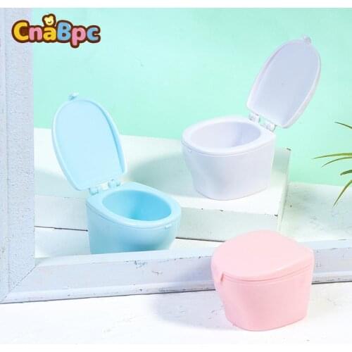 1:12 Dollhouse Miniature Closestool Toilet Dolls House Bathroom Toilet Suction Toilet Brush Accessories