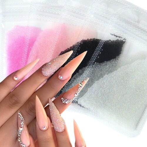 10g Tiny Crystal Glass Balls Rhinestones For Nails Manicure Microbead Caviar Beads Nail Art Decorations DIY Charms Accessories