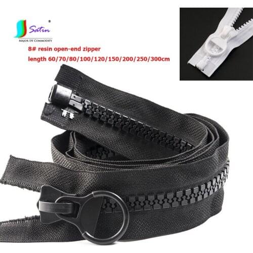 10PCS Traveling Backpack Tent Jacket Sew Handmade Repair Accessories Big Size 60-300cm White Black Tape 8# Resin Open-end Zipper