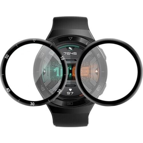 100pcs 3D Curved Edge Soft Fibre Glass Protective Film Cover For Huawei Watch GT 2e/GT2 E Smartwatch Full Screen Protector GT2E