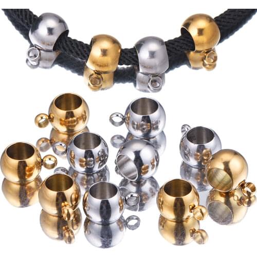 20pcs/lot Stainless Steel Hole 3 4 5mm Gold Silver Charm Pendant Connectors Bracelet Beads Diy Bracelet Jewelry Findings