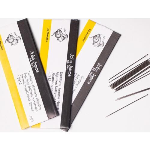 25 pcs bag Round pointed Needle Leather Hand Sewing 4 Size Leather craft Sewing Accessories stitches John James Saddler Needles