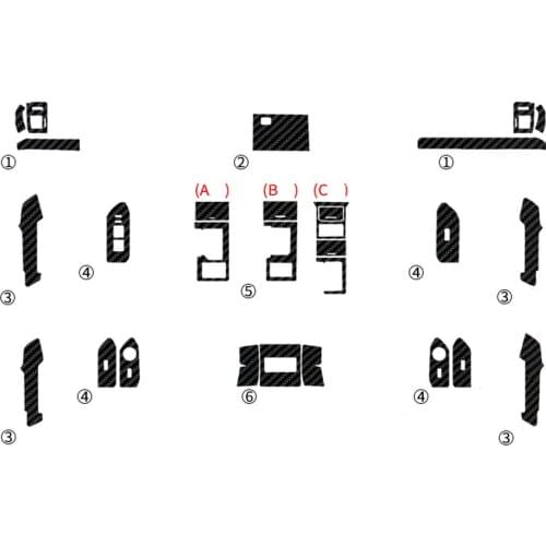 3D Carbon Fiber Design Car Interior Center Console Color Change Molding Sticker Decals For Toyota Prado 2010-2020