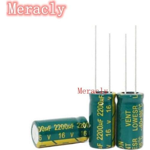5PCS 16V 2200UF Aluminum electrolytic capacitors Own factory long life High frequency and low resistance best quality 20